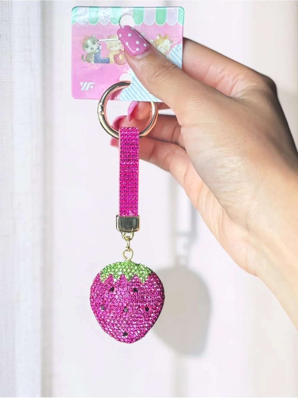 Fuchsia Strawberry Keychain